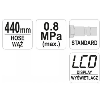 YATO Kerékfúvató pisztoly LCD nyomásmérővel 1/4' (YT-23702)