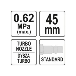 YATO Pneumatikus lefúvató pisztoly turbó 45mm (YT-23722)