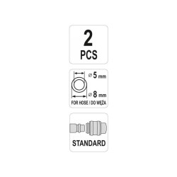 YATO Pneumatikus tömlő gyorscsatlakozó apa 1/4' csővéggel 5 x 8 mm (YT-24102)
