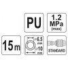 YATO Pneumatikus tömlő (spirál) gyorscsatlakozóval 6,5 x 10 mm x 15 m 1,2 MPa (YT-24206)
