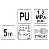 YATO Pneumatikus tömlő (spirál) gyorscsatlakozóval 8 x 12 mm x 5 m 1,2 MPa (YT-24207)