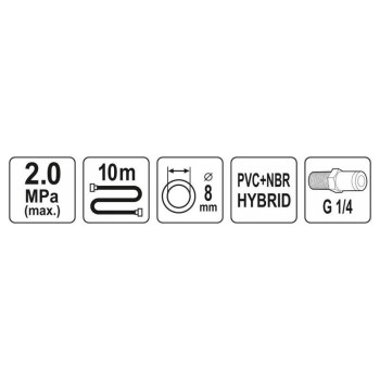YATO Pneumatikus tömlő 8 mm x 10 m (YT-24233)