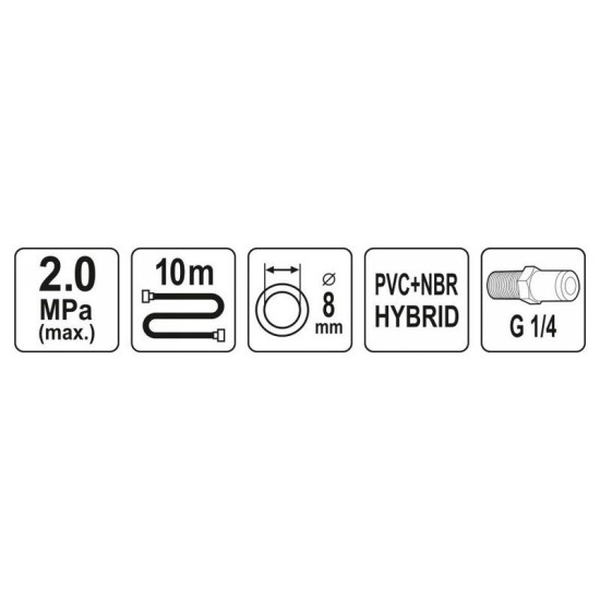 YATO Pneumatikus tömlő 8 mm x 10 m (YT-24233) YATO Pneumatikus tömlő 8 mm x 10 m (YT-24233)