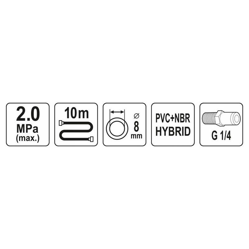 YATO Pneumatikus tömlő 8 mm x 10 m (YT-24233)