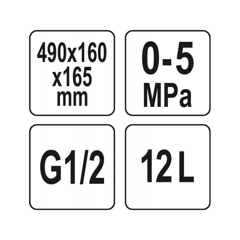 YATO Kézi nyomáspróba szivattyú 12 liter 50 bar (YT-24800)
