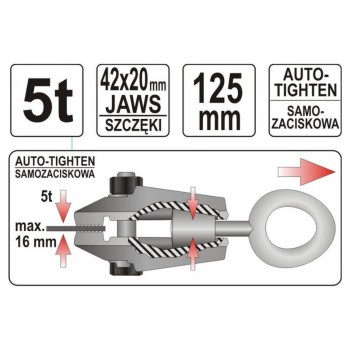 YATO Lemezhúzó egyenes, önszorító pofával (YT-2542)
