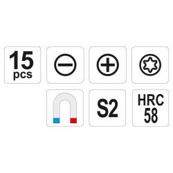 YATO Csavarhúzó készlet 15 részes (YT-25981)