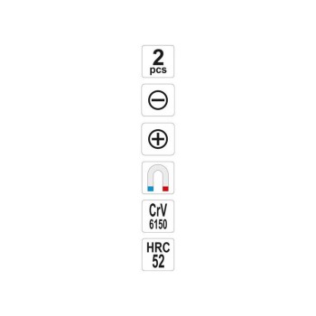 YATO Csavarhúzó készlet 2 részes üthető CrV (YT-25998)