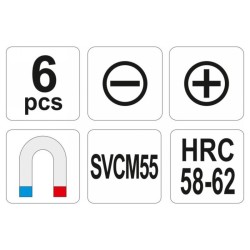 YATO Csavarhúzó készlet 6 részes SVCM55 (YT-2668) YATO Csavarhúzó készlet 6 részes SVCM55 (YT-2668)