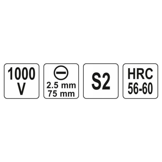 YATO Csavarhúzó 2,5 x 75 mm 1000 V-ig szigetelt (YT-28150)