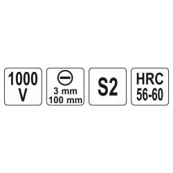 YATO Csavarhúzó 3,0 x 100 mm 1000 V-ig szigetelt (YT-28153) YATO Csavarhúzó 3,0 x 100 mm 1000 V-ig szigetelt (YT-28153)