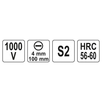 YATO Csavarhúzó 4,0 x 100 mm 1000 V-ig szigetelt (YT-2817)