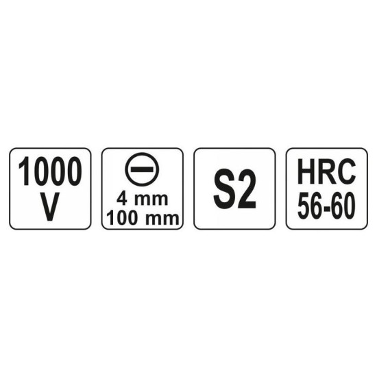 YATO Csavarhúzó 4,0 x 100 mm 1000 V-ig szigetelt (YT-2817)