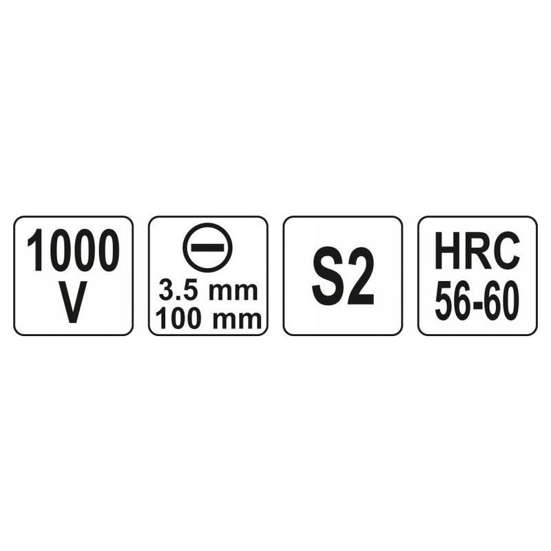 YATO Csavarhúzó 3,5 x 100 mm 1000 V-ig szigetelt (YT-28174)