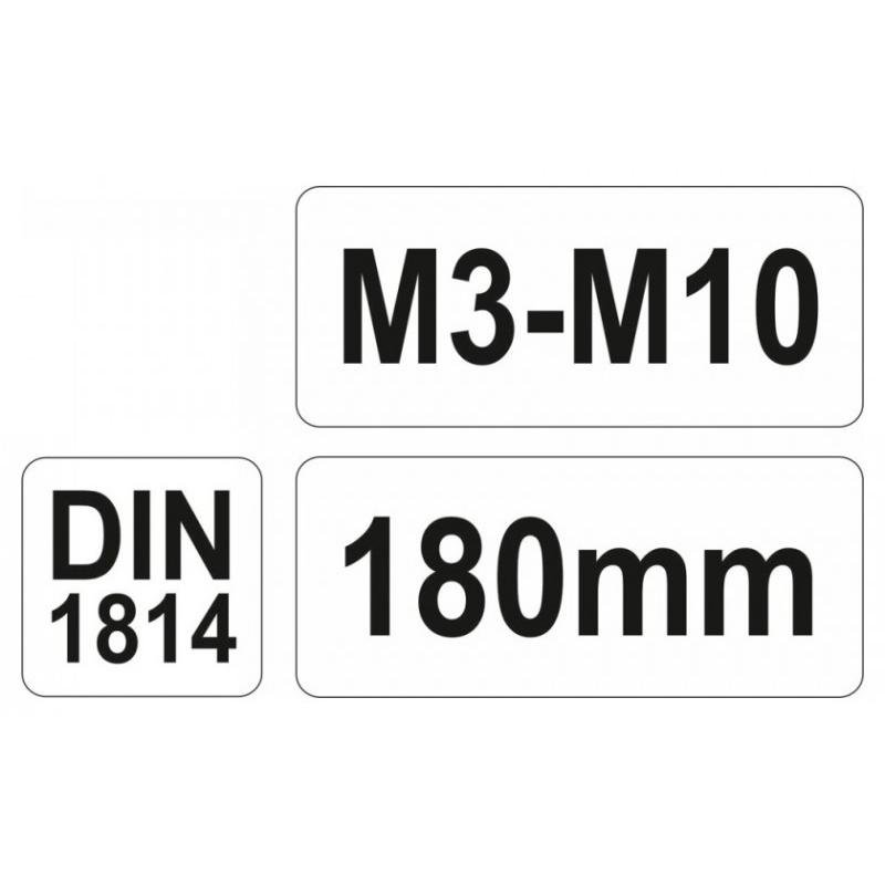 YATO Menetfúró fordítóvas M3-M10 180 mm (YT-2996)