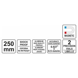 YATO Trapéz vízmérték 2 libella 250 mm (YT-30370)