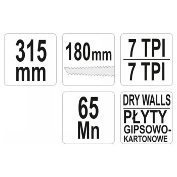 YATO Gipszkartonfűrész kétélű 180 mm (YT-31343)