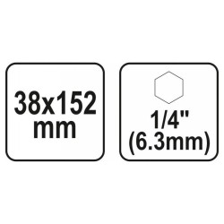YATO Lapos fafúró bit befogású 38 x 152 mm (YT-3254) YATO Lapos fafúró bit befogású 38 x 152 mm (YT-3254)