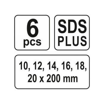 YATO Auger fafúró készlet 6 részes (10-12-14-16-18-20 mm) 200 mm SDS-Plus (YT-3300) YATO Auger fafúró készlet 6 részes (10-12-14-16-18-20 mm) 200 mm SDS-Plus (YT-3300)