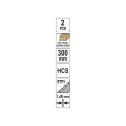 YATO Szablyafűrészlap nedves fához 300/1,45 mm 5 TPI HCS (2 db/cs) (YT-33920) YATO Szablyafűrészlap nedves fához 300/1,45 mm 5 TPI HCS (2 db/cs) (YT-33920)