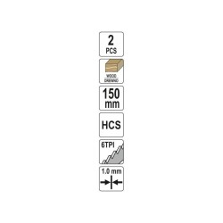 YATO Szablyafűrészlap fához 150/1,0 mm 6 TPI HCS (2 db/cs) (YT-33922) YATO Szablyafűrészlap fához 150/1,0 mm 6 TPI HCS (2 db/cs) (YT-33922)