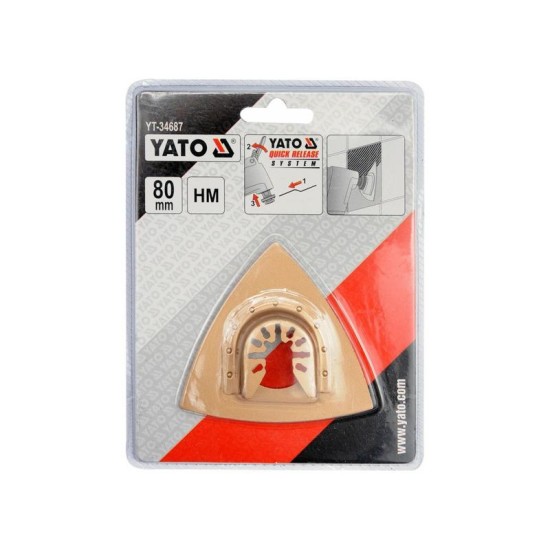 YATO Háromszög csiszolótalp multifunkciós géphez 80 mm HM (YT-34687) YATO Háromszög csiszolótalp multifunkciós géphez 80 mm HM (YT-34687)