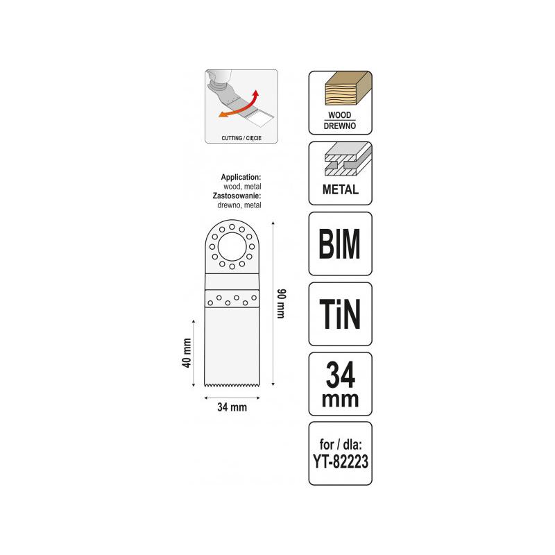 YATO Fűrészlap multifunkciós géphez 34 mm bimetál-titán-nitrid (YT-34702)