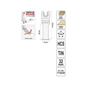 YATO Fűrészlap multifunkciós géphez 32 mm HCS-TiN (YT-34710)