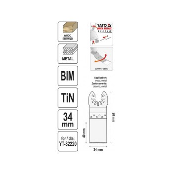 YATO Fűrészlap multifunkciós géphez 34 mm bimetál-titán-nitrid (YT-34712)