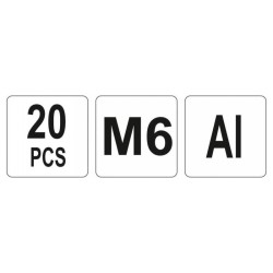 YATO Alumínium szegecsanya M6 (20 db/cs) (YT-36454) YATO Alumínium szegecsanya M6 (20 db/cs) (YT-36454)