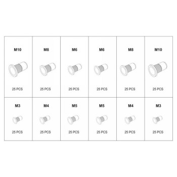 YATO Alumínium és acél szegecsanya készlet 300 részes (YT-36480) YATO Alumínium és acél szegecsanya készlet 300 részes (YT-36480)