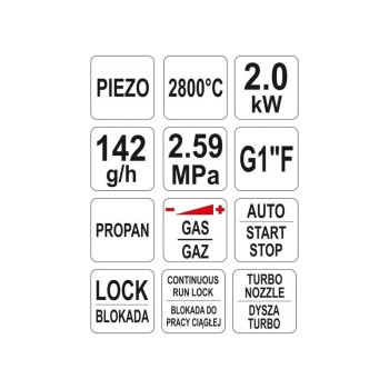 YATO Gázégő pisztoly piezo 2kW 2800°C (YT-36715)