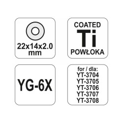 YATO Csempevágó kerék 22 x 14 x 2 mm (YT-3704, YT-3705, YT-3706, YT-3707, YT-3708 csempevágókhoz) (YT-37141)