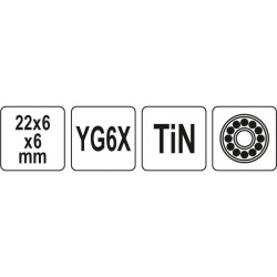 YATO Csempevágó kerék 22 x 6 x 6 mm TiN bevonat (YT-37151)