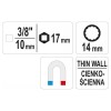 YATO Vékonyfalú gyertyakulcs 3/8' 14 mm / 63 mm (YT-38510)