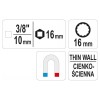 YATO Vékonyfalú gyertyakulcs 3/8' 16 mm (YT-38511) YATO Vékonyfalú gyertyakulcs 3/8' 16 mm (YT-38511)