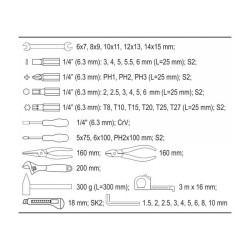 YATO Szerszámkészlet 44 részes 1/4' CrV (YT-39280)