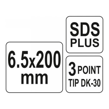 YATO Kőzetfúró 6,5 x 200/130 mm SDS-Plus (YT-41641)
