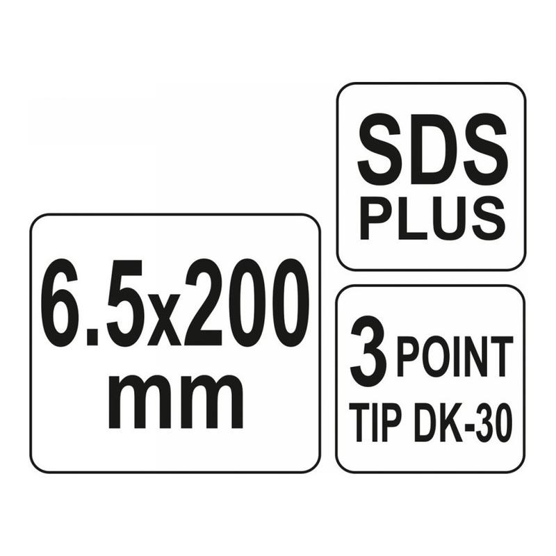YATO Kőzetfúró 6,5 x 200/130 mm SDS-Plus (YT-41641) YATO Kőzetfúró 6,5 x 200/130 mm SDS-Plus (YT-41641)