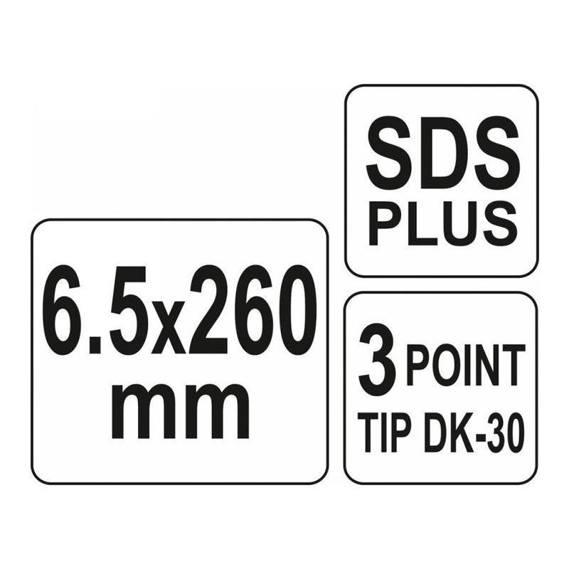 YATO Kőzetfúró 6,5 x 260/183 mm SDS-Plus (YT-41642)