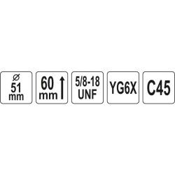 YATO Körkivágó 51 mm 5/8' TCT (YT-43976) YATO Körkivágó 51 mm 5/8' TCT (YT-43976)