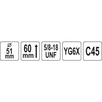 YATO Körkivágó 51 mm 5/8' TCT (YT-43976) YATO Körkivágó 51 mm 5/8' TCT (YT-43976)