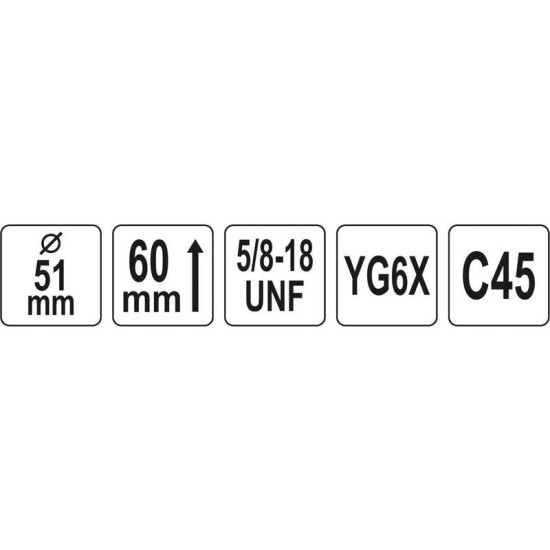 YATO Körkivágó 51 mm 5/8' TCT (YT-43976) YATO Körkivágó 51 mm 5/8' TCT (YT-43976)