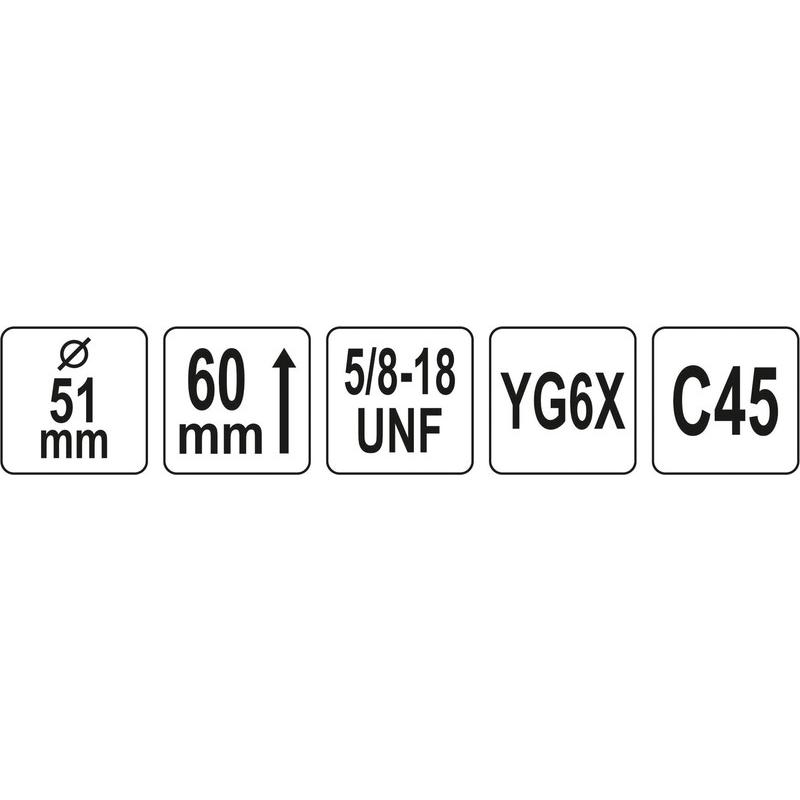 YATO Körkivágó 51 mm 5/8' TCT (YT-43976) YATO Körkivágó 51 mm 5/8' TCT (YT-43976)