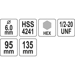YATO Körkivágó központosító 10 mm 1/2' HEX (YT-43992) YATO Körkivágó központosító 10 mm 1/2' HEX (YT-43992)