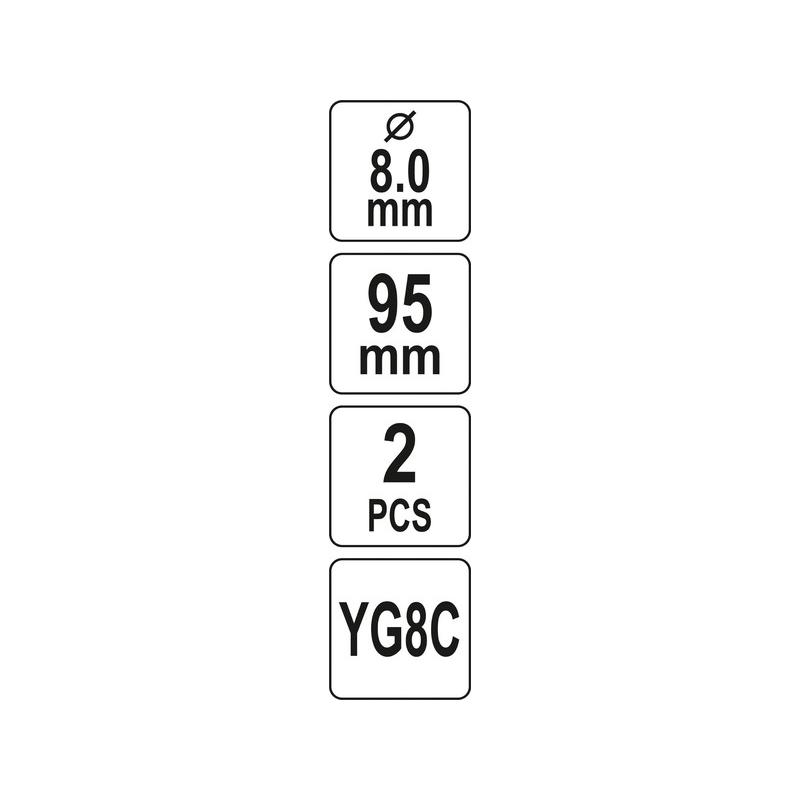 YATO Központosító fúró körkivágóhoz 8 x 95 mm (2 db/cs) (YT-43995)