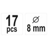 YATO Tipliző készlet 8mm 17 részes (YT-44111)
