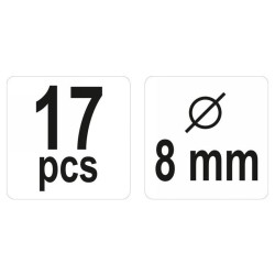 YATO Tipliző készlet 8mm 17 részes (YT-44111) YATO Tipliző készlet 8mm 17 részes (YT-44111)