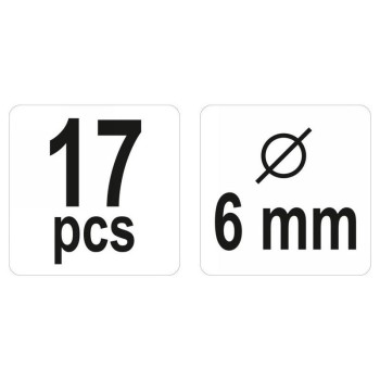 YATO Tipliző készlet 6mm 17 részes (YT-44112)