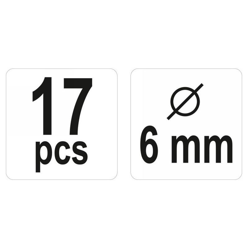 YATO Tipliző készlet 6mm 17 részes (YT-44112)